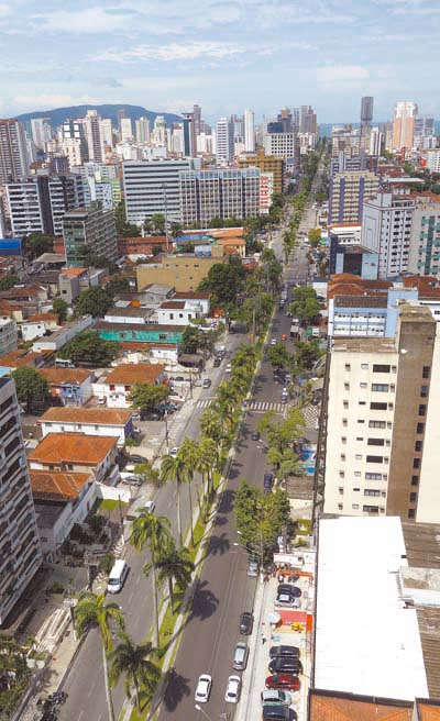 Avenida Ana Costa: visão do terraço panorâmico