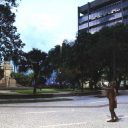Praça Barão do Rio Branco, no Centro Histórico de Santos, chega à etapa final