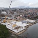 Primeiro prédio do Parque Palafitas já toma forma no Dique da Vila Gilda